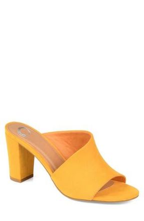 Journee Collection Allea Block Heel Mule - Wide Width in Mustard at Nordstrom Rack, Size 5.5
