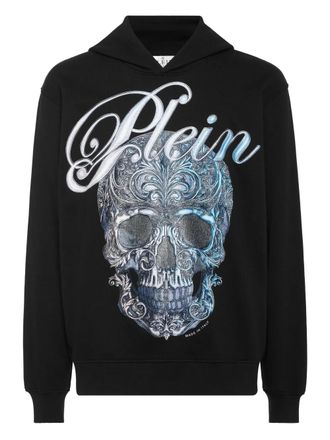 Philipp Plein skull-print hoodie - men - Polyester/Cotton - L - Black