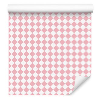 OEM Carta Da Parati Con Motivo A Rombi Geometrici, Corallo E Bianco, Per Soggiorno E Camera Da Letto, 50x1000 Cm