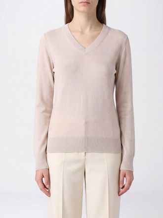 Max Mara S Max Mara V-Neck Jumper in pure wool with ribbed trims and a slim fit