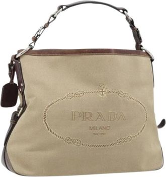 Prada Pre-owned Shoulder Bags, female, Beige, Size: ONE SIZE Pre-owned Vintage Shoulder Bag