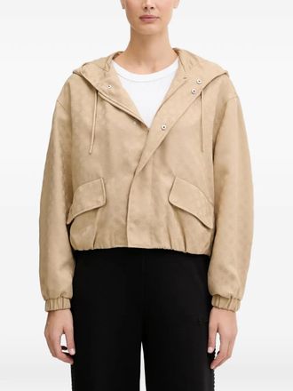 Guess Co hooded jacquard jacket - women - Polyester - L - Neutrals