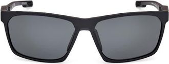 adidas 59mm Navigator Sunglasses in Matte Black /Smoke Polarized at Nordstrom