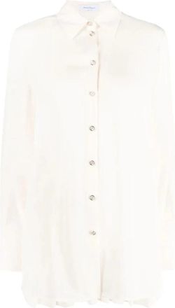 Ferragamo Casual Lange Mouw Shirt - Dames - Overhemden - Beige - M - Overhemden