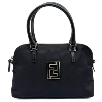 Fendi Black Nylon Leather Tote Bag (Pre-Owned)