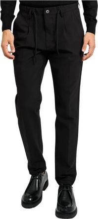 Yes-Zee Slim-fit broek - Heren - Slim Fit Broeken - Zwart - L - Leer - Broeken