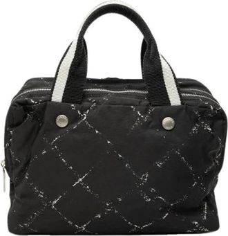 Chanel Pre-owned Nylon Handbag - Dames - Vintage Handtas - Zwart - ONE Size - Nylon - Vintage