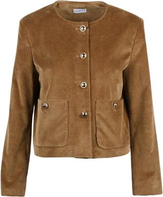 Marella Jassen, Dames, Bruin, 3Xs, Katoen, Ronde hals jas