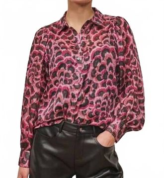 Esqualo Basic Feather Flow Blouse In Black/pink