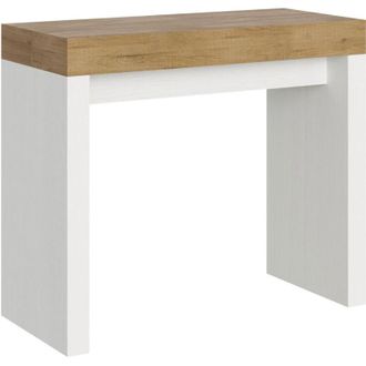 Itamoby Consolle allungabile 90x40/300 cm Roxell Mix piano Quercia Natura - struttura Bianco Frassino