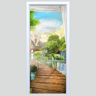 OEM Adhesivo De Tela Para Puerta Con Dise&ntilde;o De Cascada 299pd