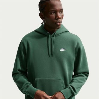 Nike Heren Club Fleece Pullover Hoodie (Bosgroen)