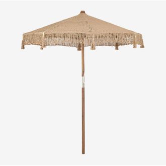 Sklum Sombrilla En Madera De Teca Y Algod&oacute;n Tongariki Sklum