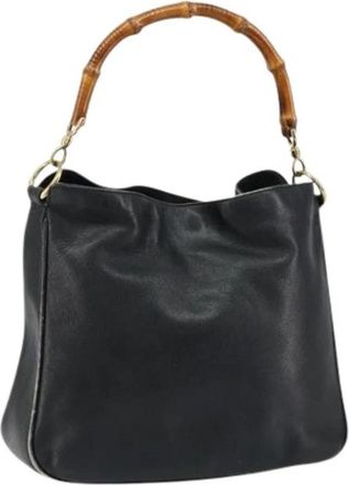Gucci Pre-owned Vintage Leren Handtas - Dames - Vintage Handtas - Zwart - ONE Size - Leer - Vintage