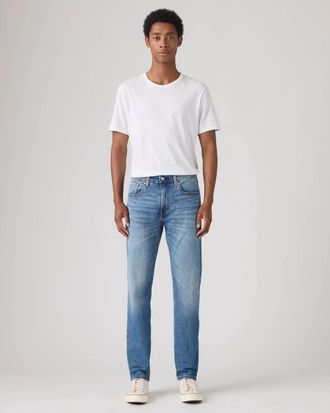 Levi's 502 Jeans Mens Blue Denim Wash Whiskering Tapered Leg JAX1948