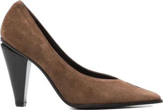 Roberto Festa Milano 95 mm pumps met puntige neus en kegelhak - Bruin