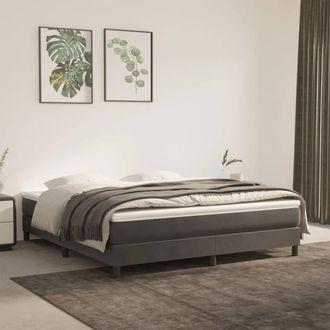 Berkfield Home Box Spring Bed Frame Dark Grey 180x200 cm Super King Velvet