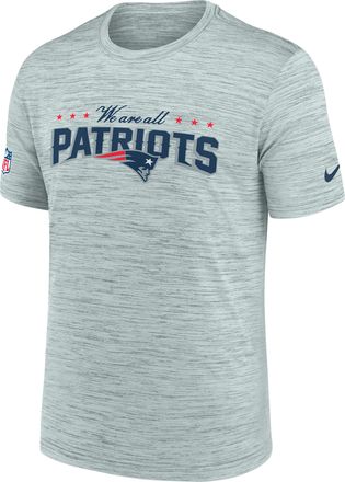 Nike New England Patriots Rivalries Collection Sideline Velocity Nike Mens Dri-FIT NFL T-Shirt in Grey | 02ER07R8K-4WR