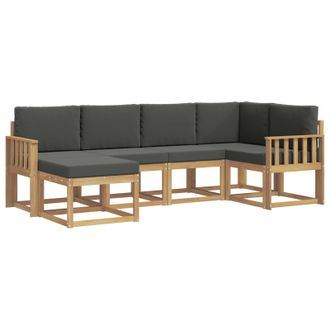 vidaXL Conjunto De Sof&aacute;s De Exterior 6 Pcs Blanco Y Antracita Vidaxl