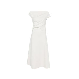 P.A.R.O.S.H. Party Dresses, female, White, Size: S Draped Boat Neck A-line Dress