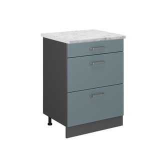 Vicco Mueble Bajo De Cocina R-line, Gris Azulado, 60 Cm Et M&aacute;rmol