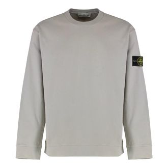 Stone Island Sweatshirts, male, Gray, Size: XS Heavy Cotton Jersey Sweatshirt