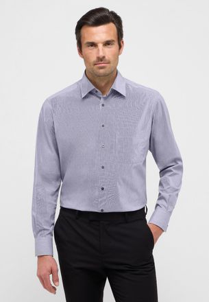 Eterna Langarmhemd ETERNA MODERN FIT, Herren, Gr. 41, Normalgr&ouml;ssen, grau (anthrazit), Popeline, 100% Baumwolle, tailliert, Manschette, Hemden Langarmhemd, N