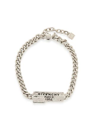 Givenchy Tape Designer-engraved Chain Bracelet - Silver - One Size