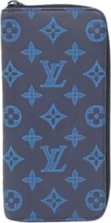 Louis Vuitton Pre-owned Monogram Shadow Lange Portemonnee - Heren - Vintage Accessoires - Blauw - ONE Size - Leer - Vintage