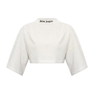 Palm Angels T-Shirts, female, White, Size: L Classic Logo Mini T-Shirt
