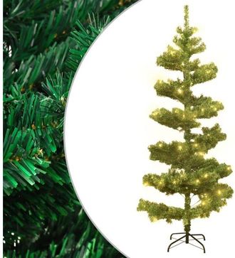 vidaXL &Aacute;rbol De Navidad En Espiral Con Luces Y Soporte Verde 180 Cm Vidaxl