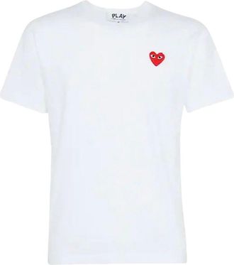 Comme Des Gar&ccedil;ons Tops, Heren, Wit, L, Katoen, T-shirts
