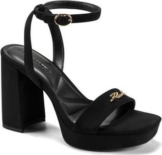 Karl Lagerfeld Maleia Platform Ankle Strap Sandal in Black at Nordstrom, Size 8.5