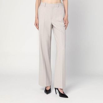 Victoria Beckham Womens Pumice-coloured Trousers In Wool Blend - Light Grey - Size EU 34 (Womens)
