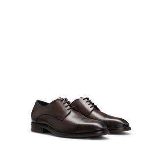 BOSS Leather Derby shoes with cap toe