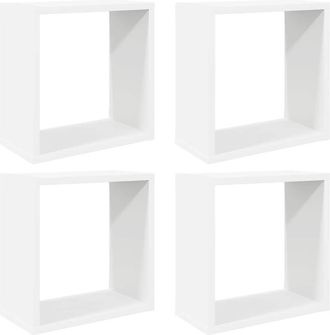 vidaXL Vidaxl - Estantes Cubo De Pared 4 Unidades Blanco 30x15x30 Cm