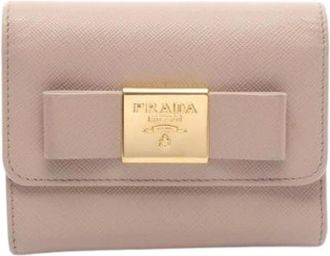 Prada Pre-owned Wallets, female, Beige, Size: ONE SIZE Pre-owned Vintage Tri-fold Wallet