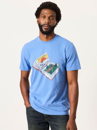 Fat Face FatFace Chambray Blue Book Bike Graphic T-Shirt