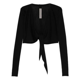 Rick Owens Cardigans, female, Black, Size: L Cropped Wrap Cardigan