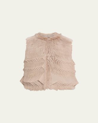 Giorgio Armani Shearling Silk Vest