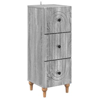 vidaXL Cajonera 33 X 34,5 X 90 Cm Madera De Ingenier&iacute;a Gris Sonoma Vidaxl