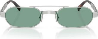 Miu Miu 52mm Oval Sunglasses in Ancient Silver /Bluish Gray at Nordstrom