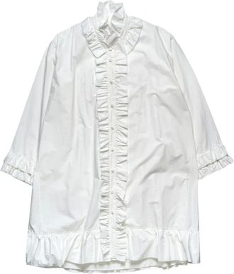 Egg ruffled-hem top - women - Cotton - One Size - White
