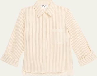 TWP Boyfriend Shirt in Ribbon on Organza