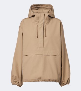 R&oacute;he R&oacute;he Hooded oversized cotton half-zip jacket