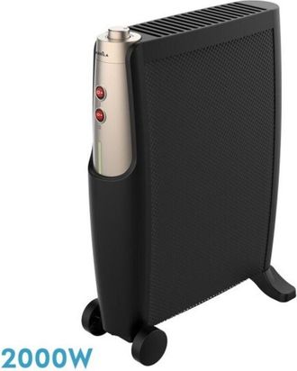 Fabrilamp Radiador De Mica Imperial 2000w 2elem Negro/oro 2potencias Antivuelco,termostato,c/ruedas 66x48,5x23cm