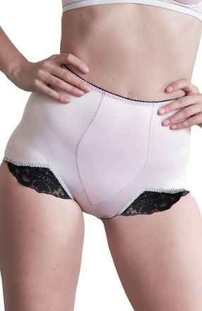 Rago Light Shaping Panty with comfort V-Leg lace design in Pink at Nordstrom, Size X-Large