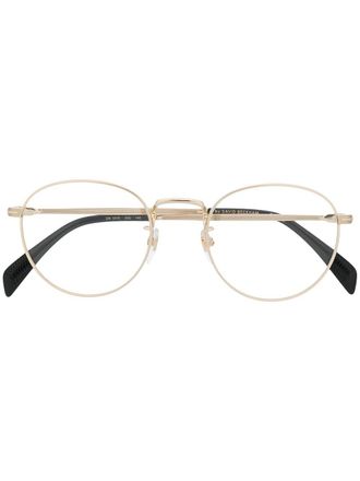 Eyewear by David Beckham round frame glasses - unisex - stainless steel/Acetate - 47 - Gold