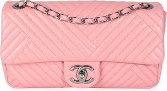 Chanel Pink Lambskin Leather Medium CC Crossing Flap Bag (Authentic Pre-Loved)
