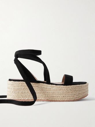 Gianvito Rossi Espadrillas Platform In Camoscio 40 - Nero